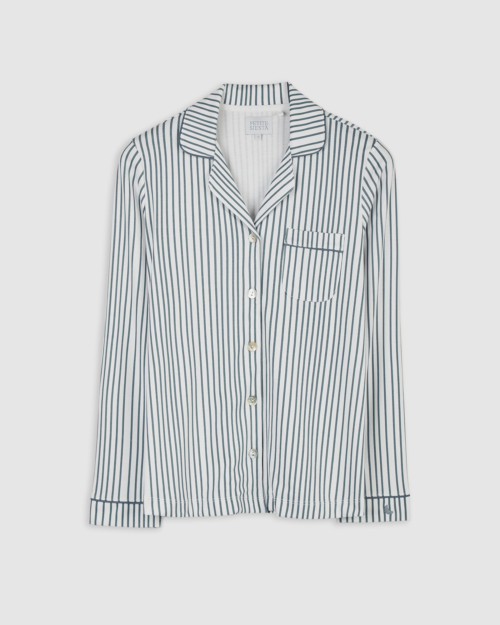 Pyjama chemise à rayures bleu foncé pour femme