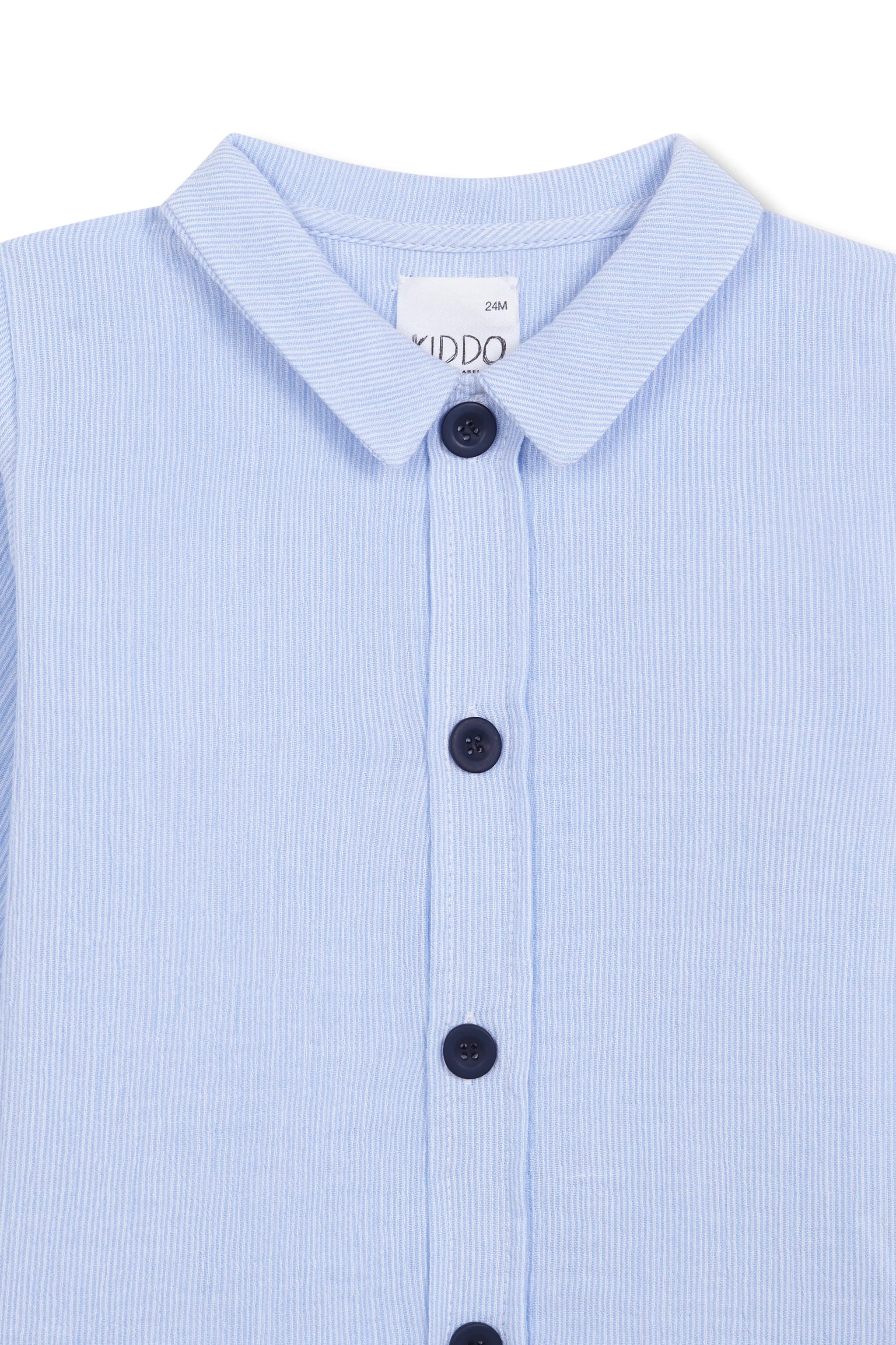 Camisa Cuello Pala Millerighe Azul
