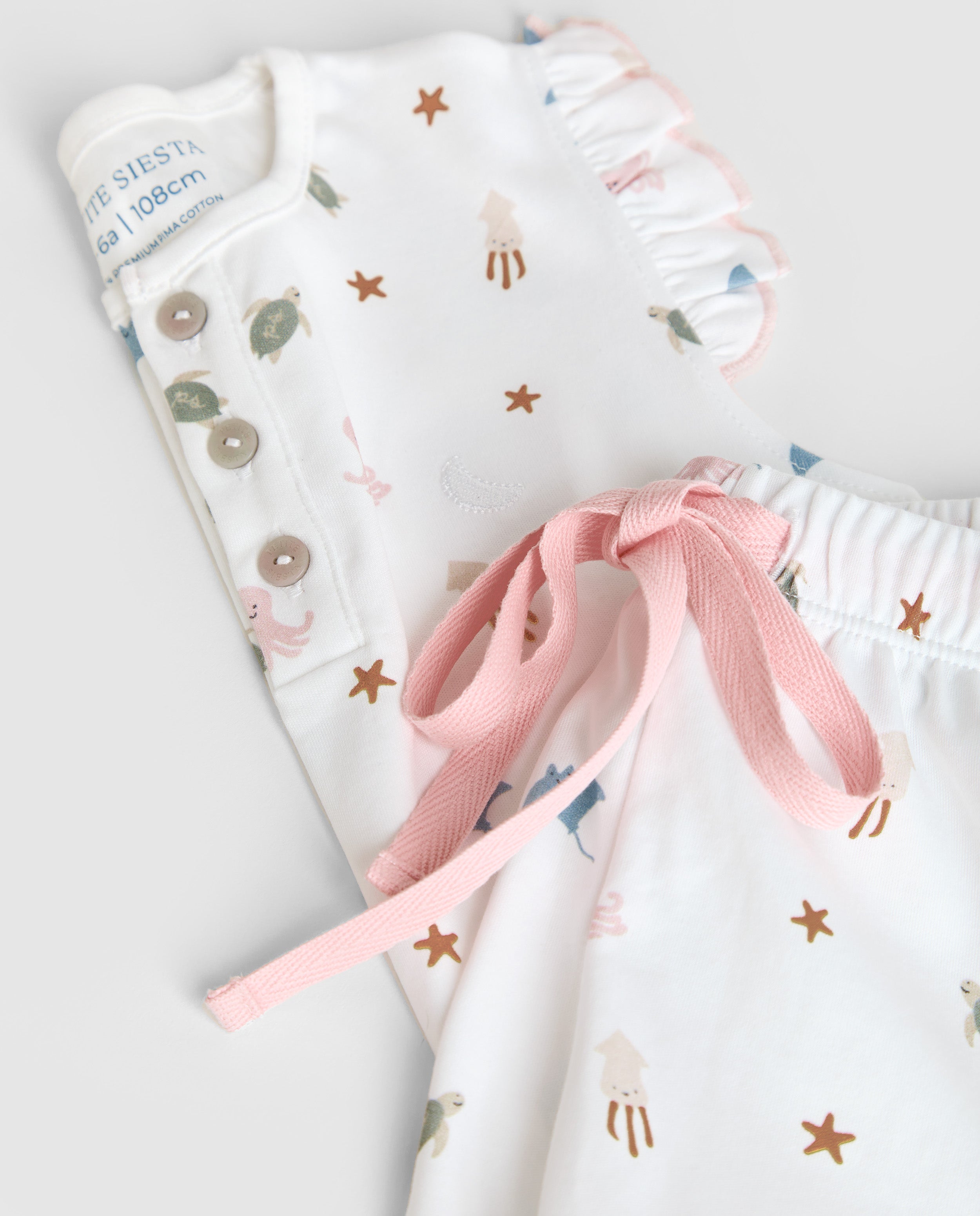Pijama Kids Volantes Ocean Corto