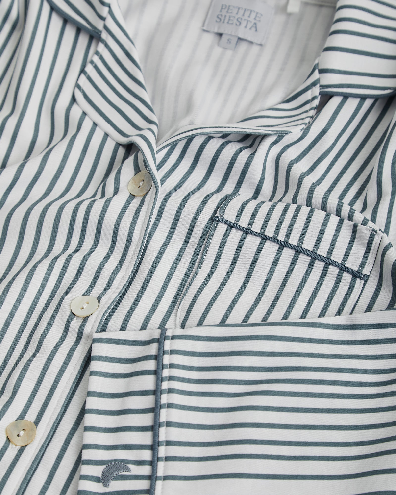 Pyjama chemise à rayures bleu foncé pour femme