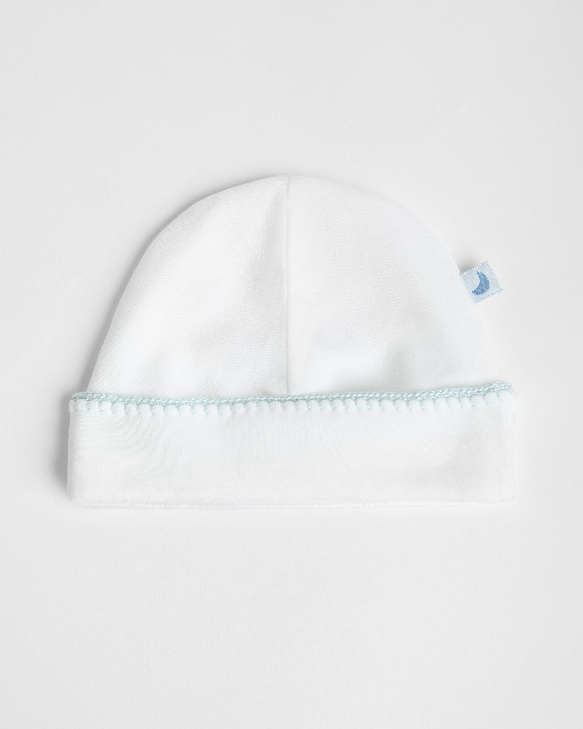 Gorrito Bebé Blanco Crochet Azul