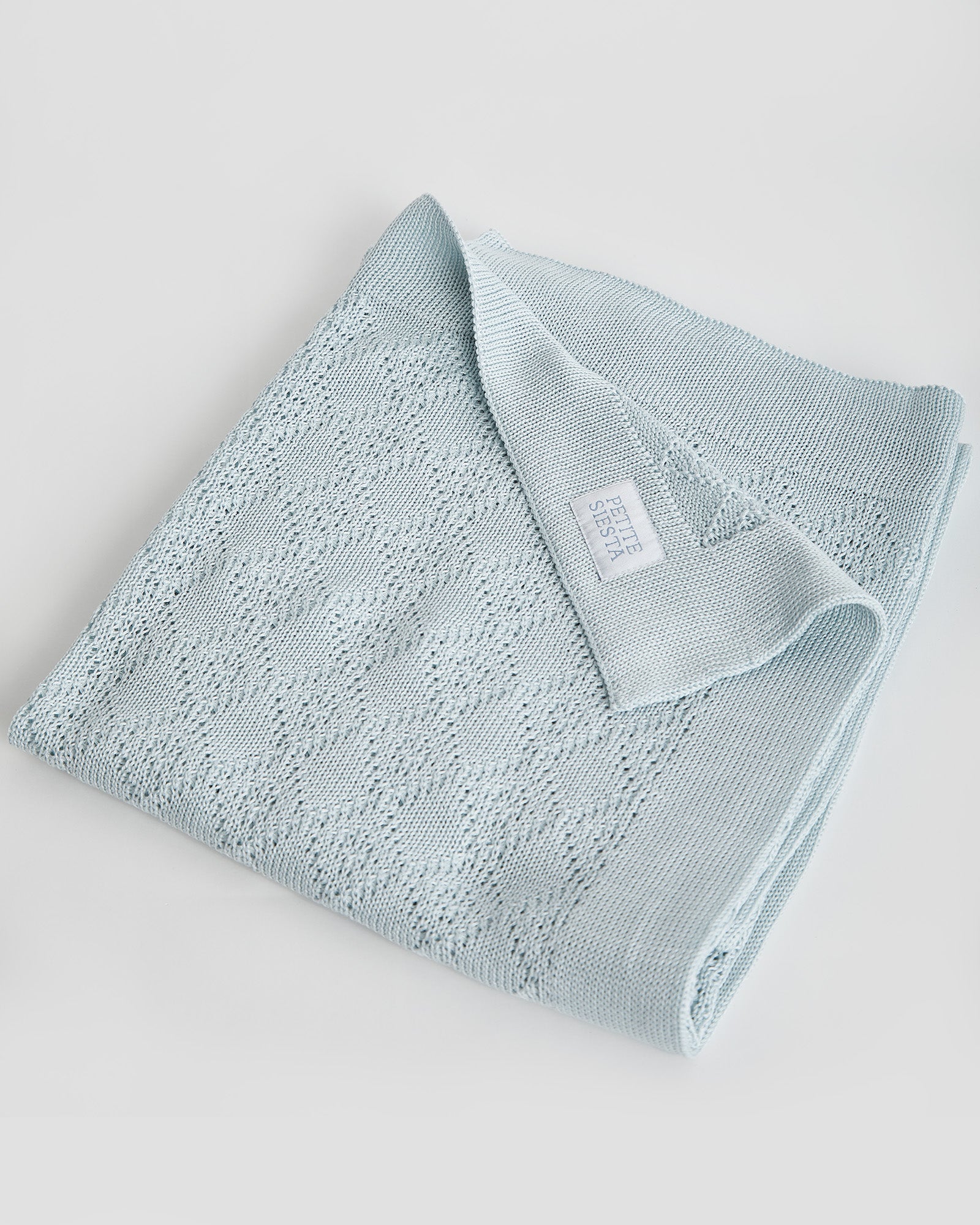 Manta Perlé Algodón Azul