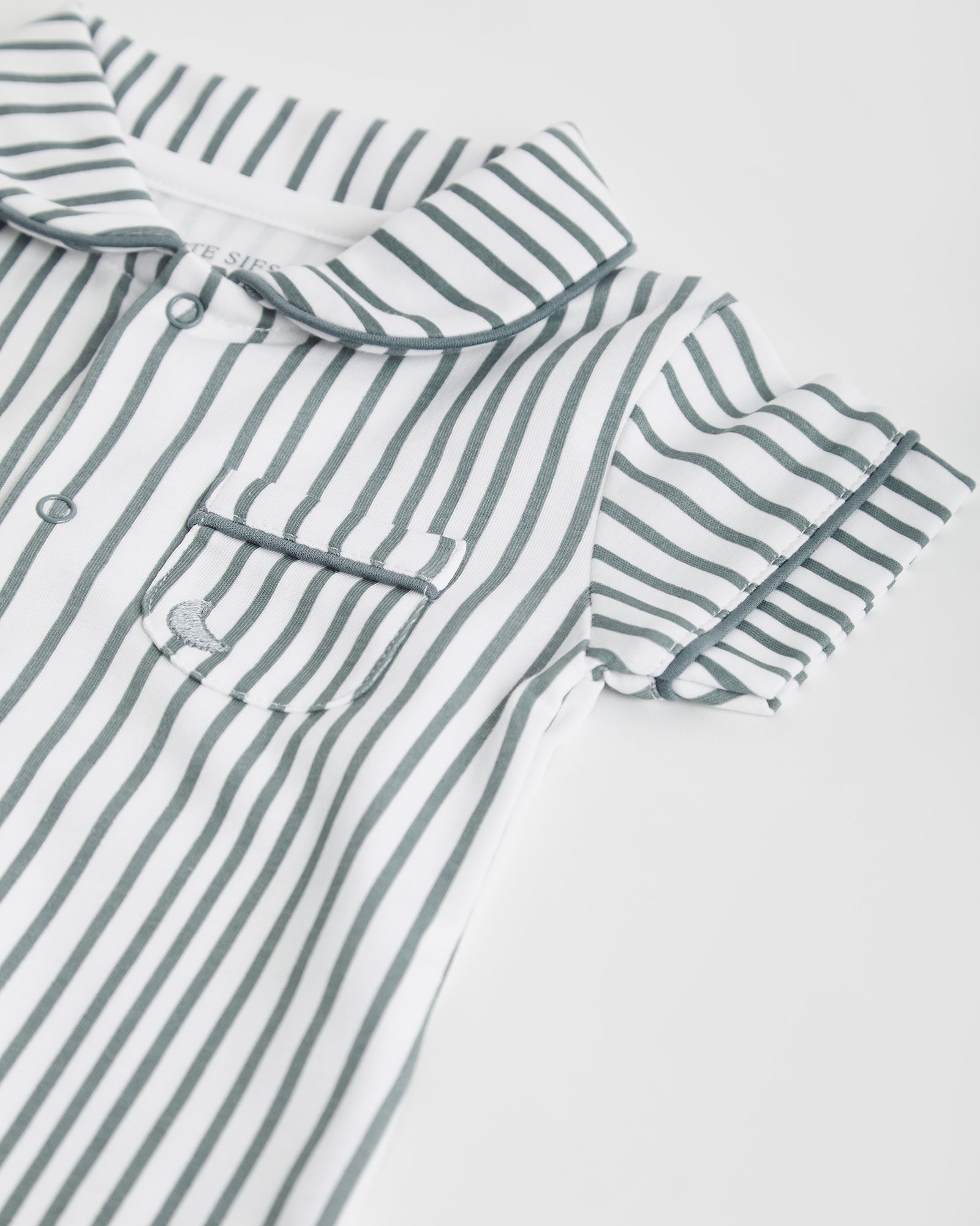 Pyjama bébé court à rayures bleu foncé