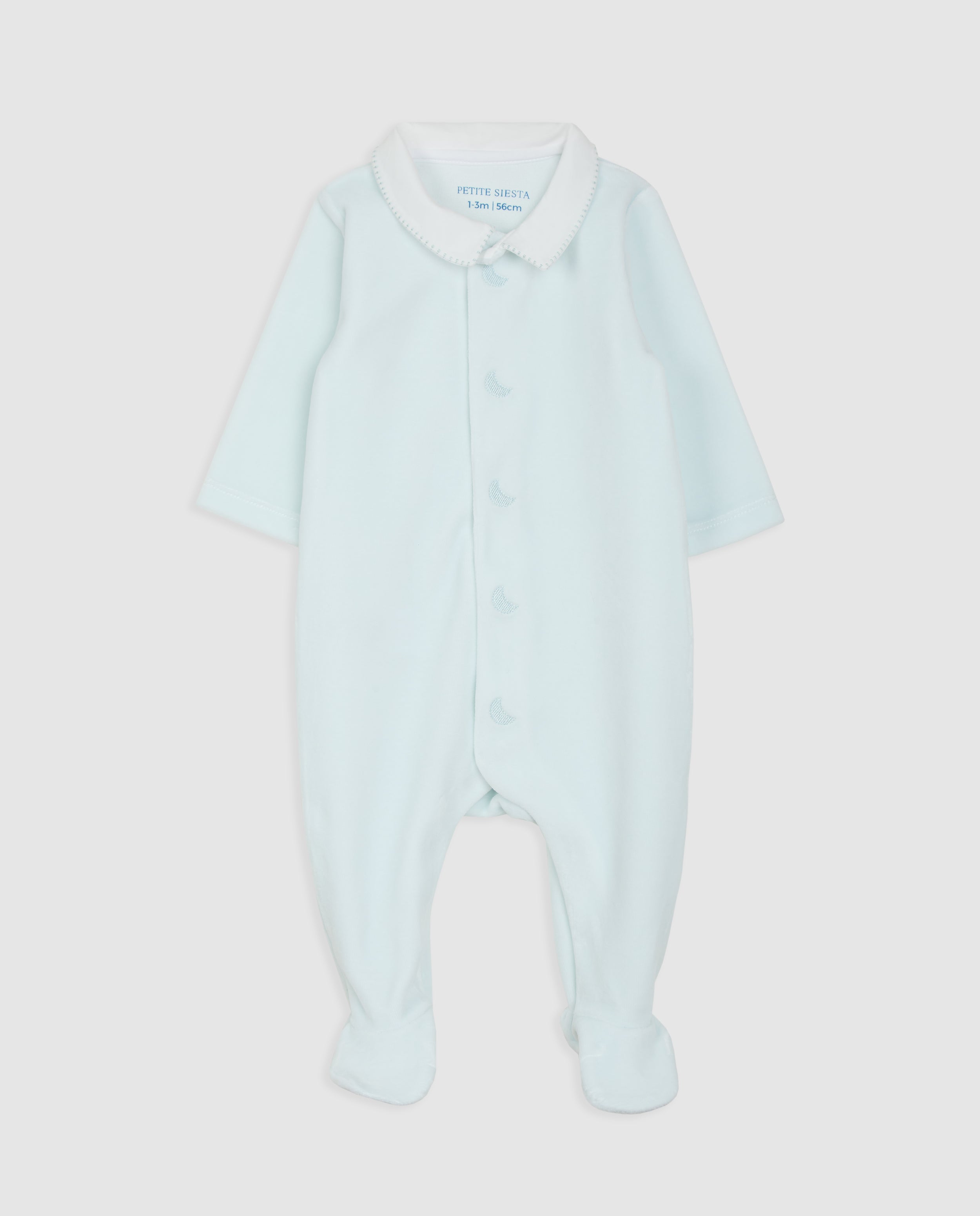 Pyjama bébé en velours bleu
