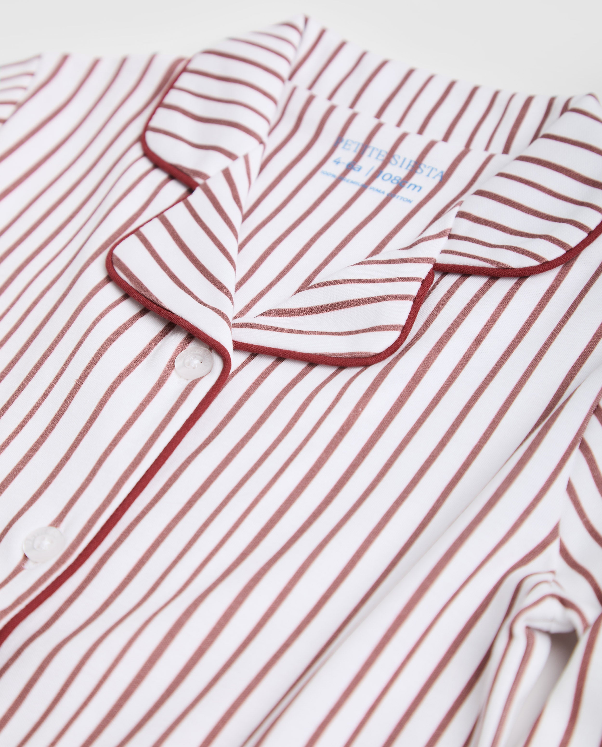 Kids Burgundy Striped Shirt Pyjamas