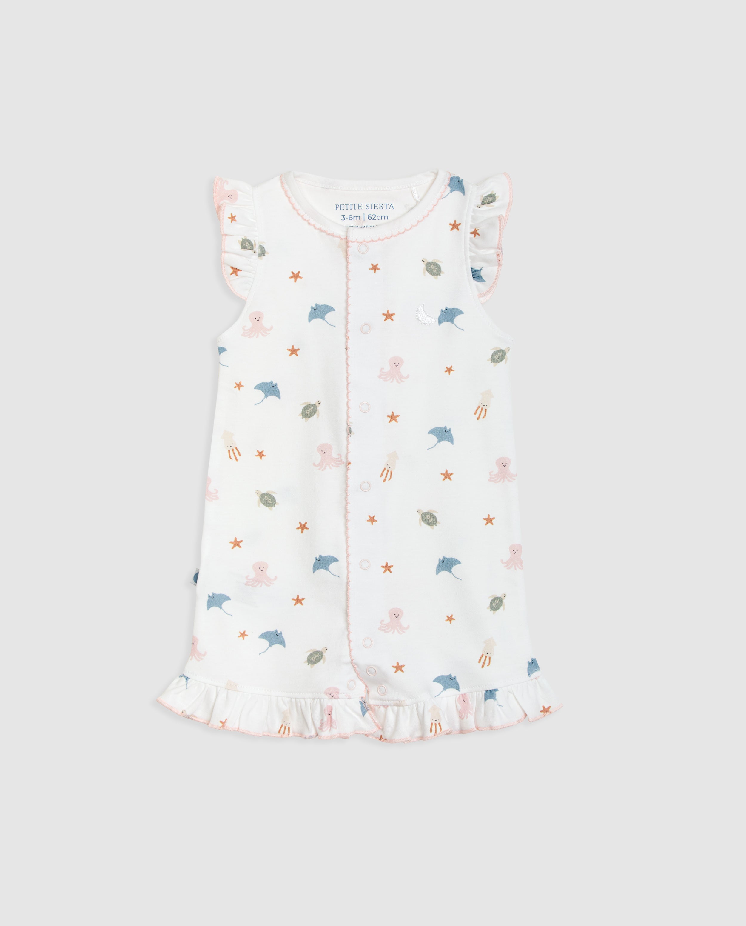 Ocean Ruffle Short Baby Pajamas