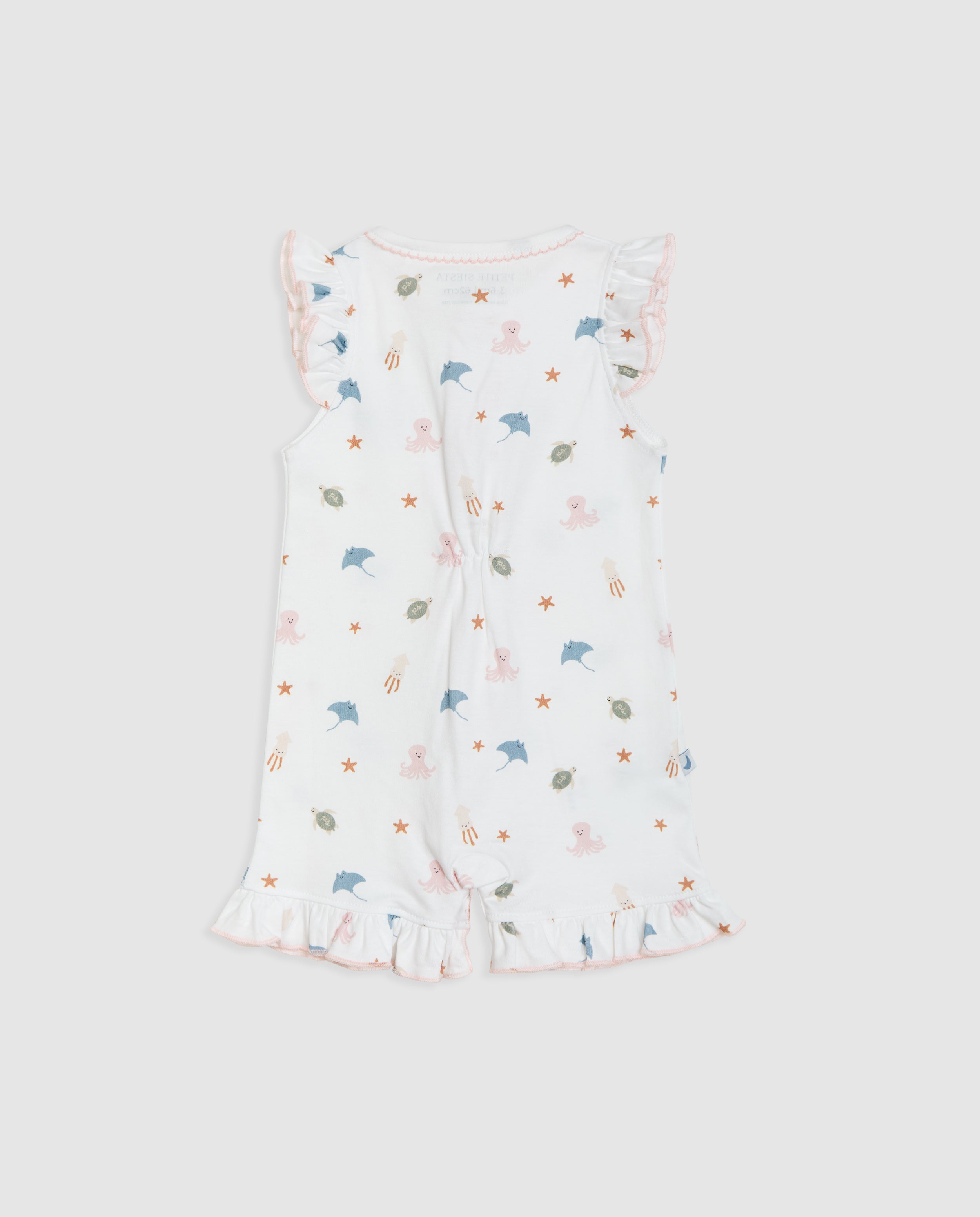 Ocean Ruffle Short Baby Pajamas