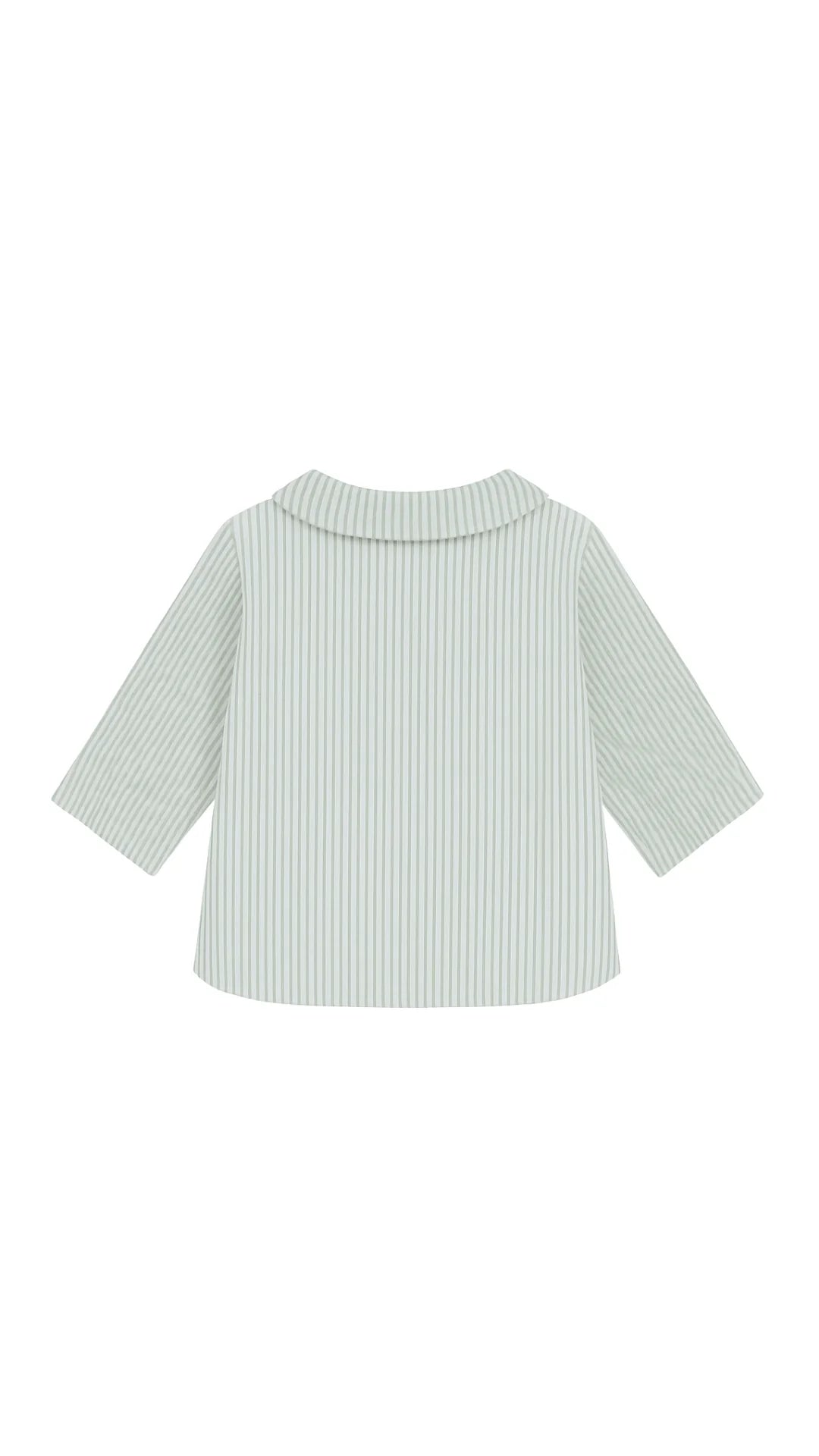 Camisa Cuello Pala Rayas Verdes