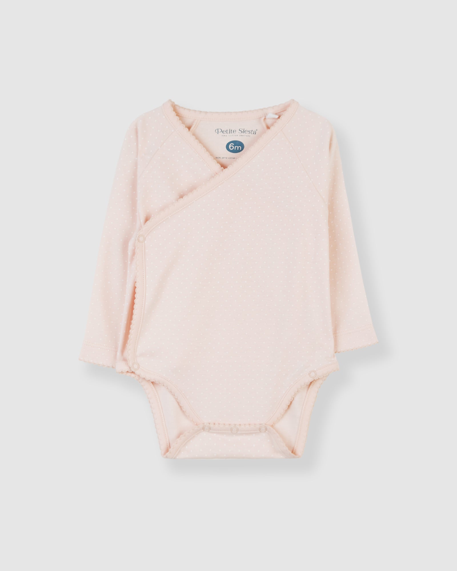 Body kimono rose à pois blancs