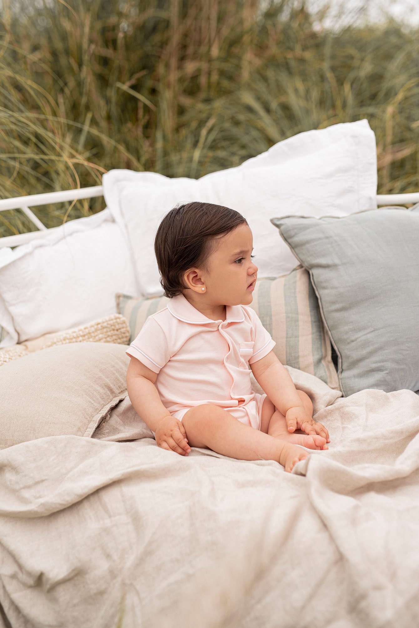 Pijama Bebé Camisero Rosa Corto