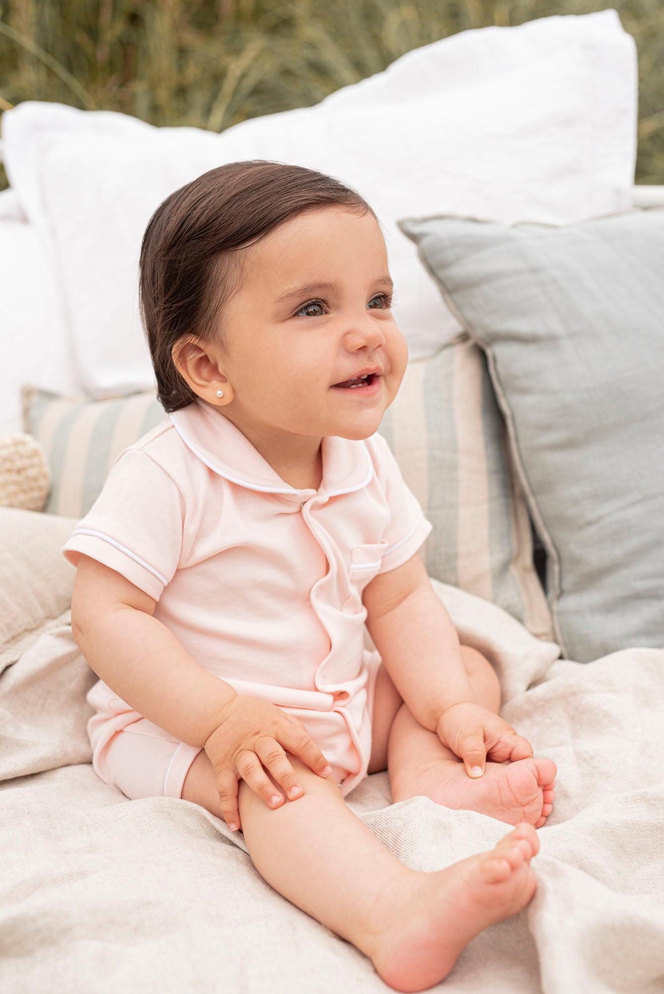 Pijama Bebé Camisero Rosa Corto