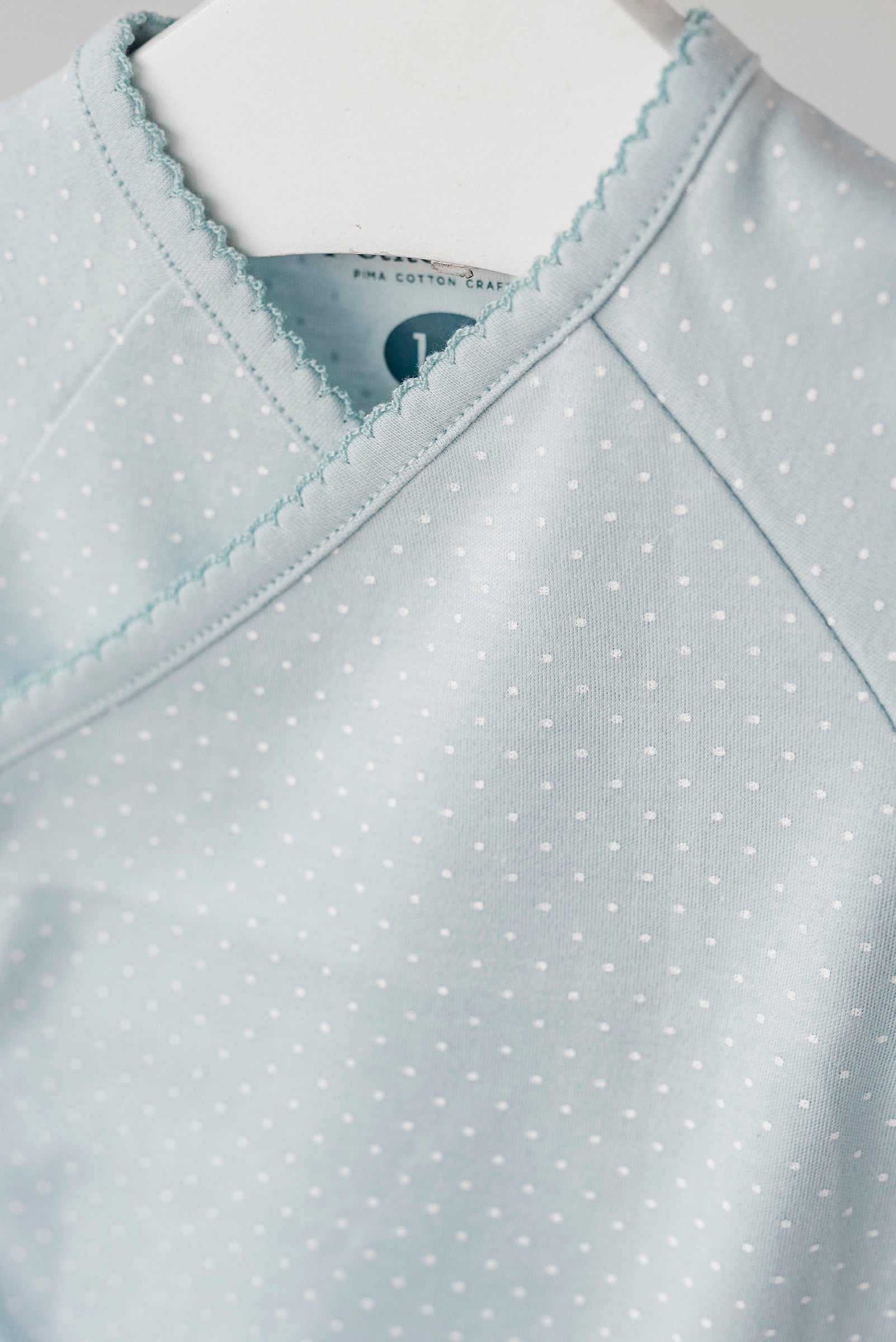 Blue Kimono Body with White Dots