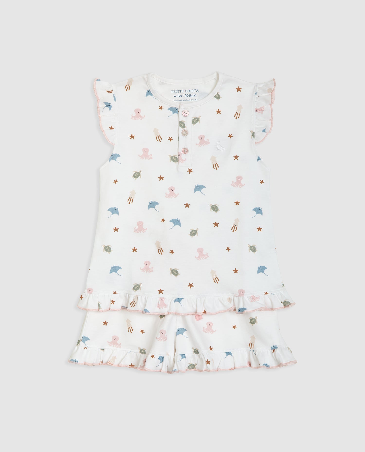 Pijama Kids Volantes Ocean Corto