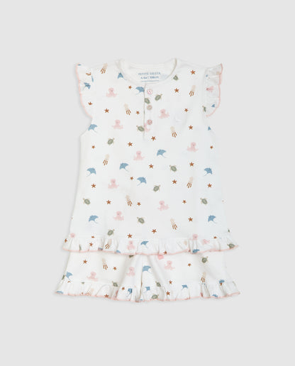Pijama Kids Volantes Ocean Corto