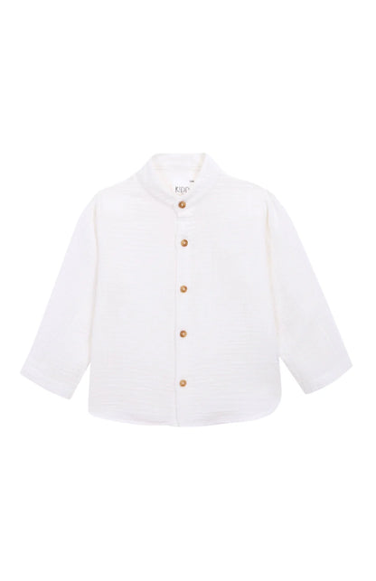 White Bamboo Mao Shirt