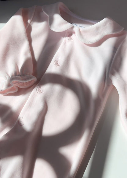 Pyjama bébé en velours rose