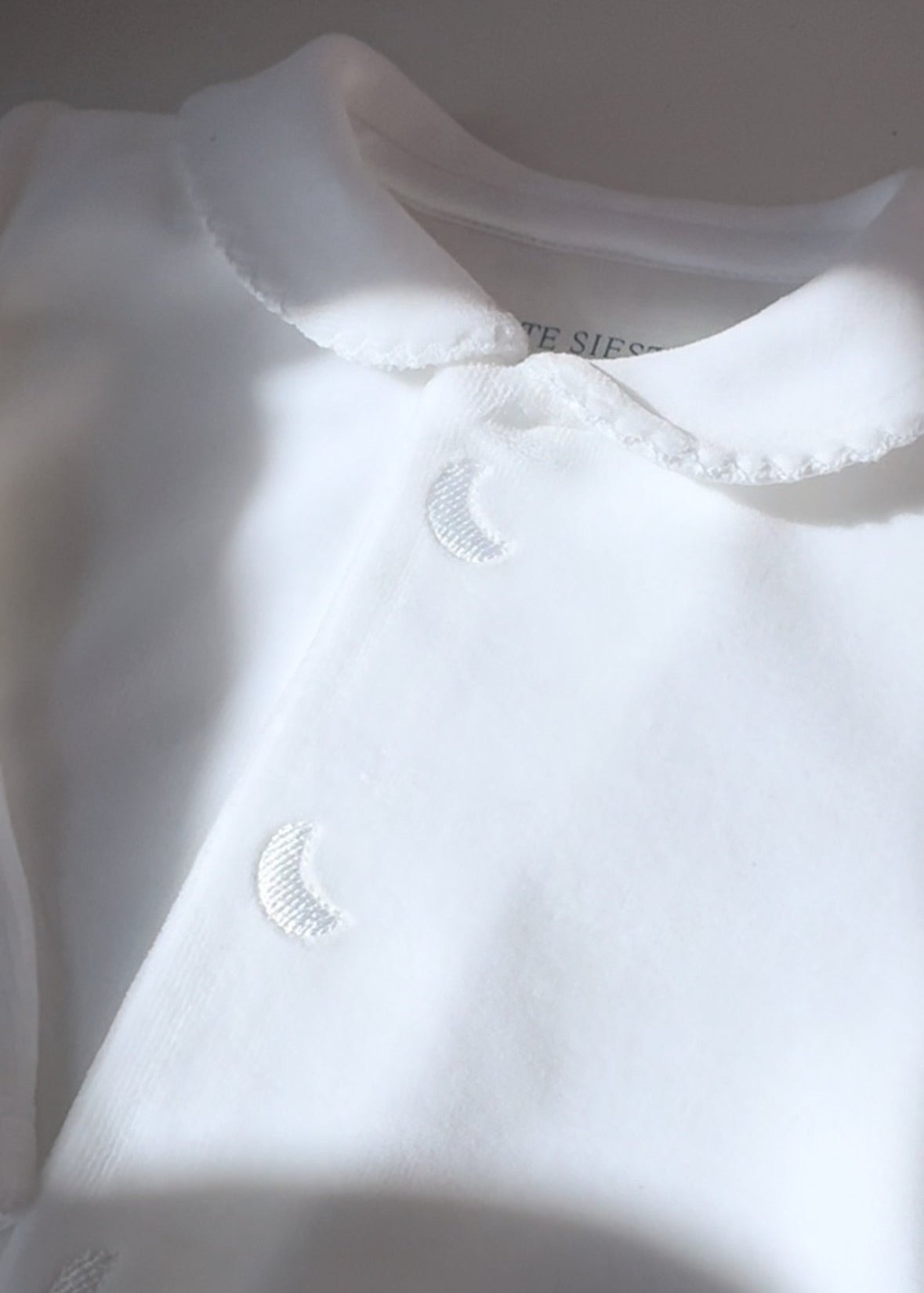 White Velour Baby Pajamas