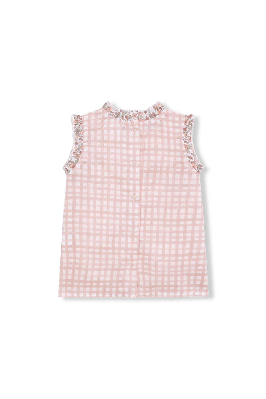 Blusa Vichy Rosa y Flores