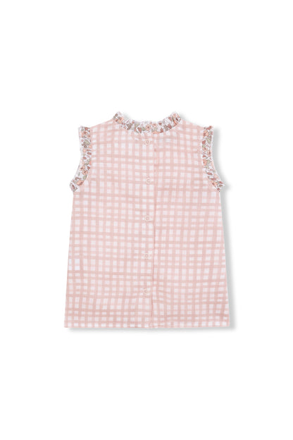 Blusa Vichy Rosa y Flores