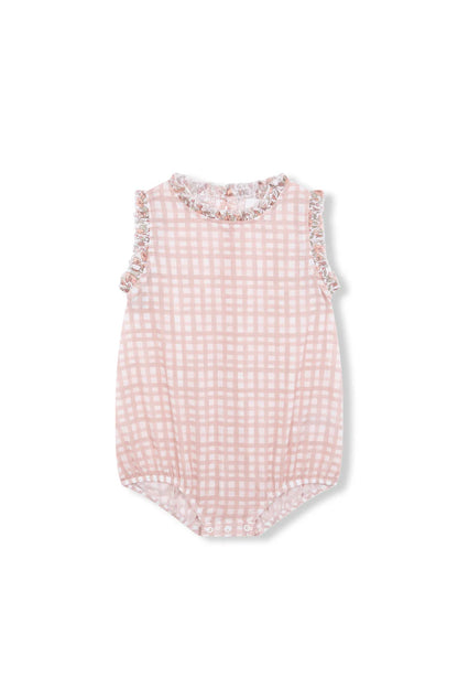 Pink Vichy Romper &amp;amp; Pink Flowers