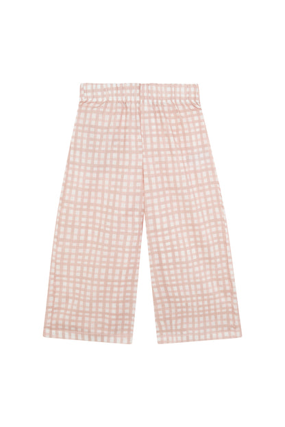 Pantalon Largo Niña Vichy Rosa &amp; Flores
