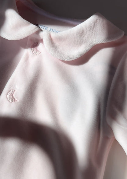 Pyjama bébé en velours rose