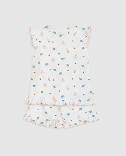 Pijama Kids Volantes Ocean Corto