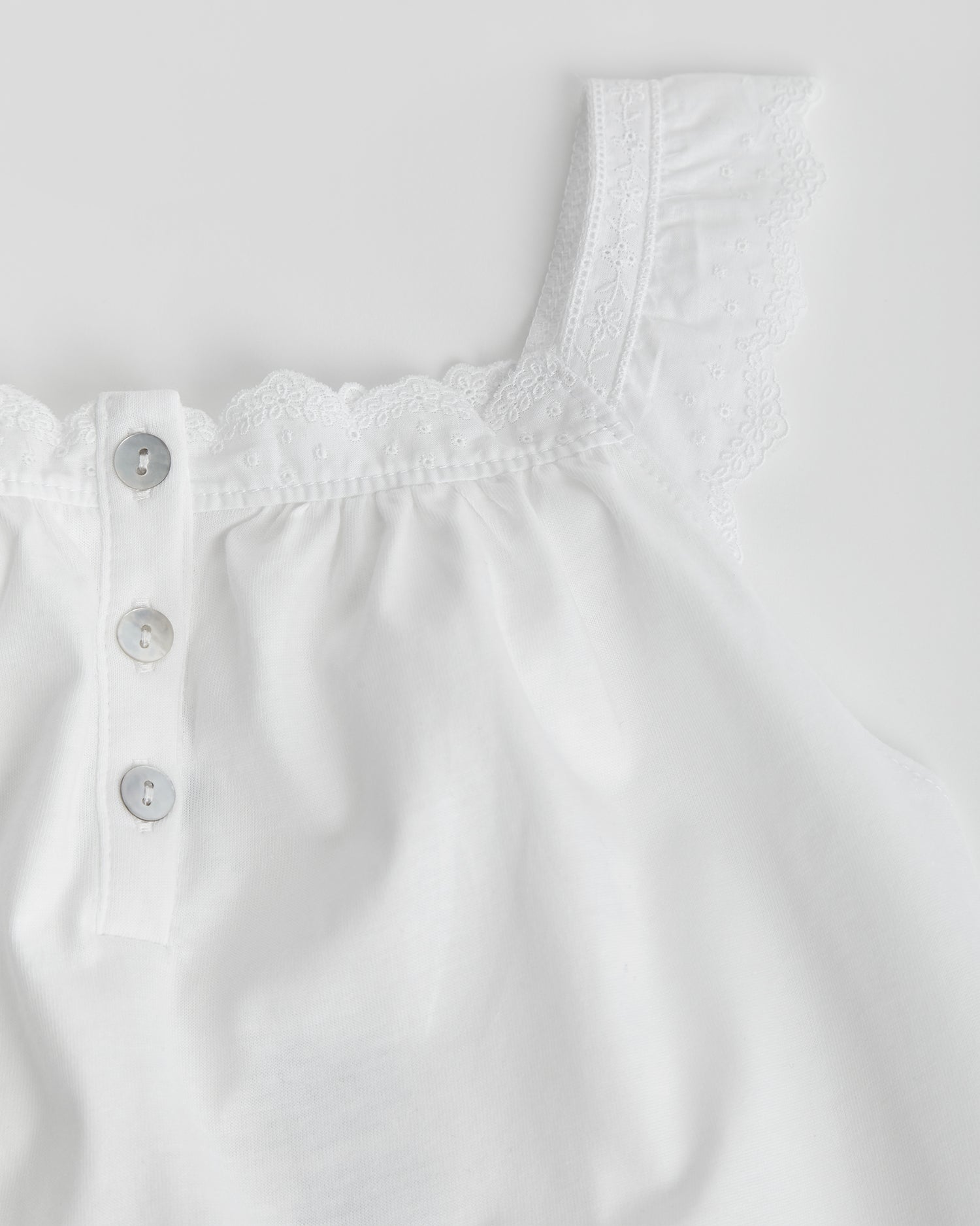Camisón Kids Tira Bordada Blanco