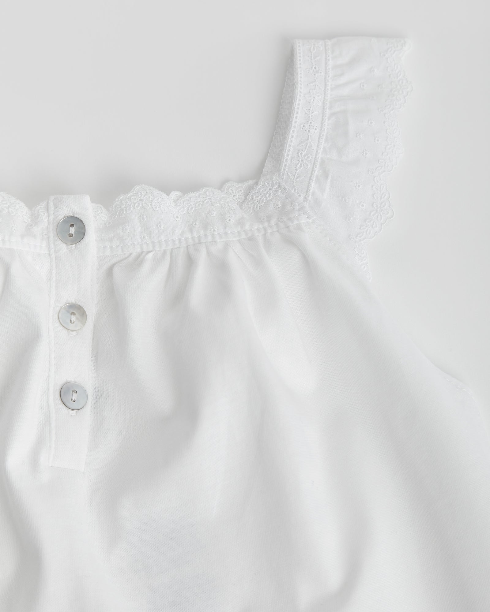 Camisón Kids Tira Bordada Blanco