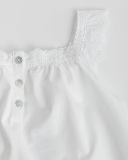 Camisón Kids Tira Bordada Blanco