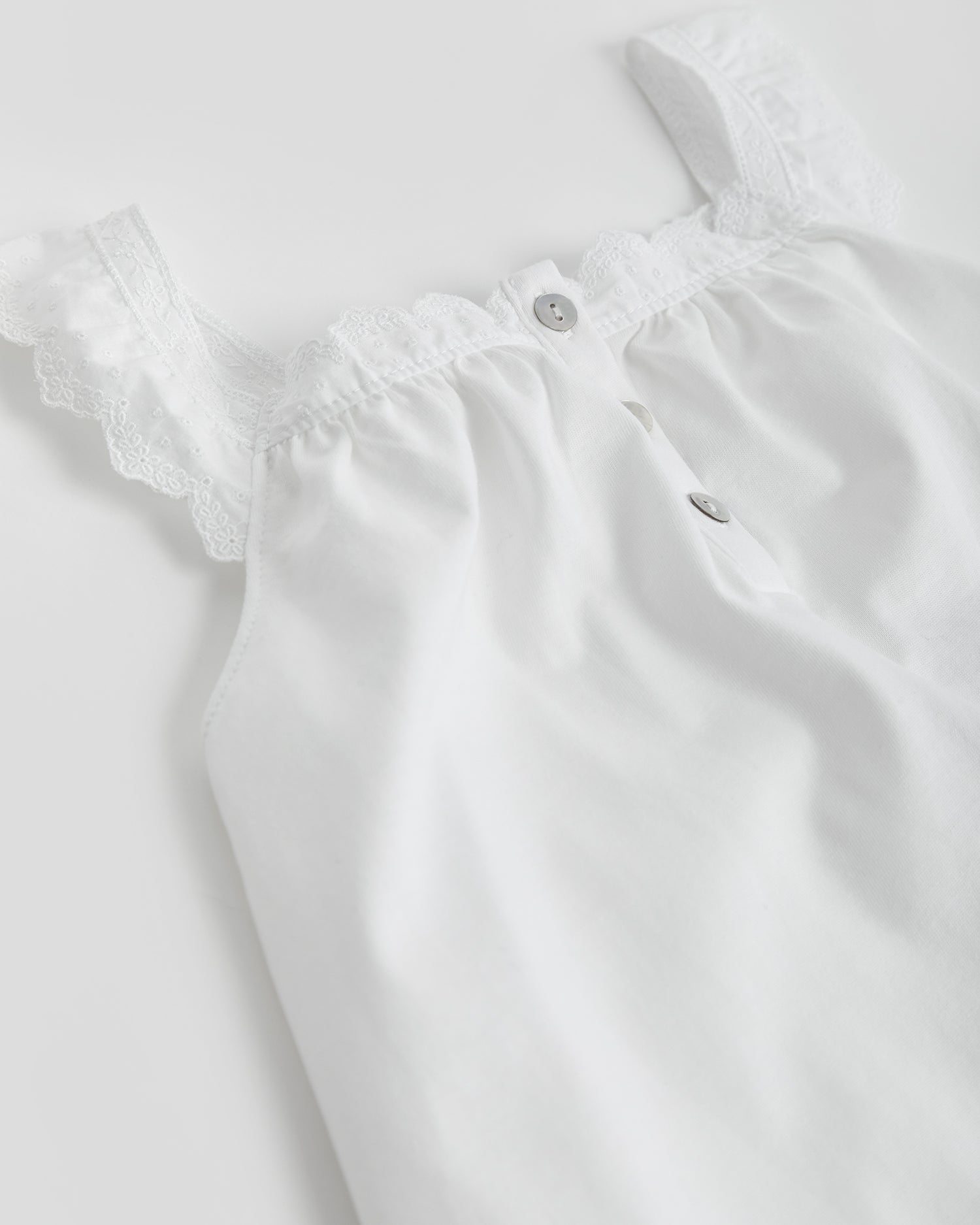 Camisón Kids Tira Bordada Blanco