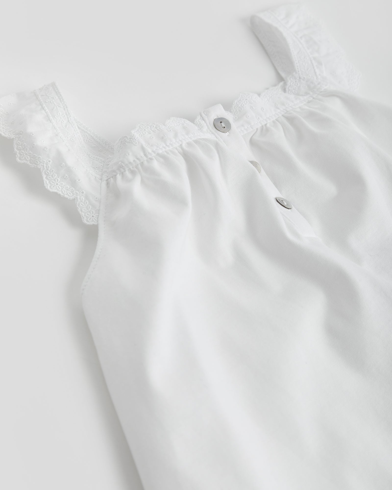 Camisón Kids Tira Bordada Blanco