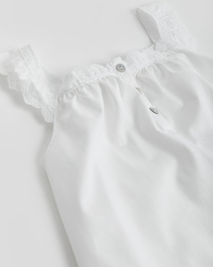 Camisón Kids Tira Bordada Blanco