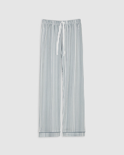 Pyjama chemise à rayures bleu foncé pour femme