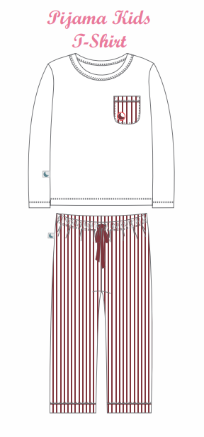 Pijama Kids Rayas Burgundy