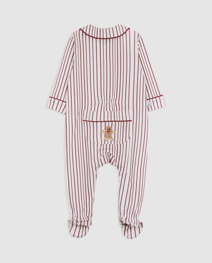 Burgundy Striped Baby Shirt Pajamas
