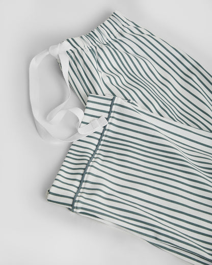 Pyjama chemise à rayures bleu foncé pour femme