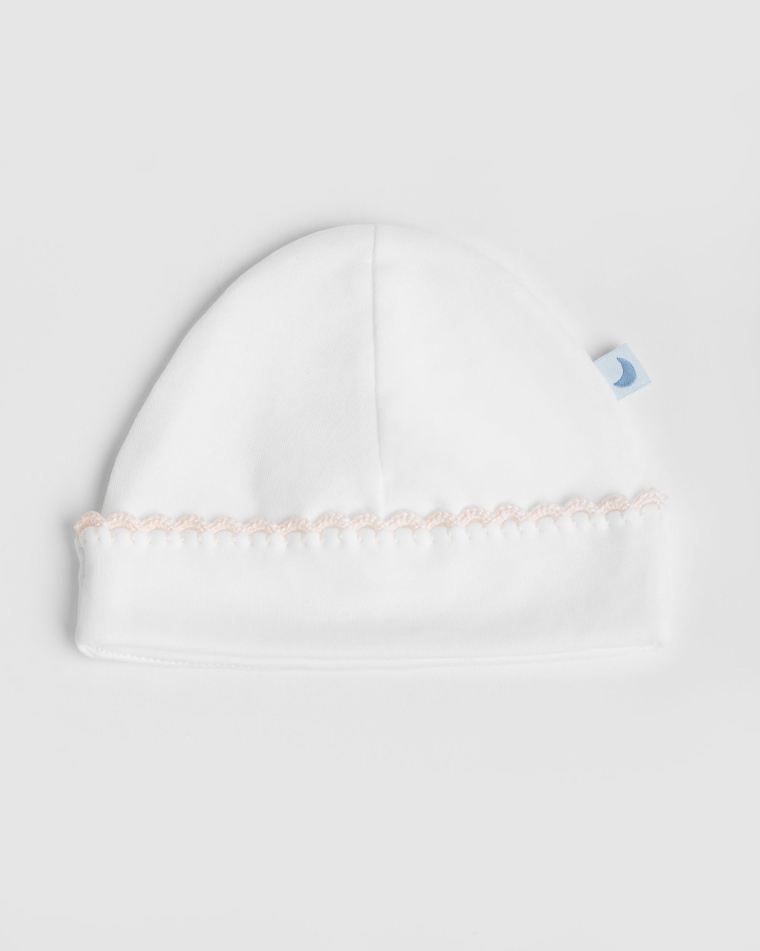 Gorrito Bebé Blanco Crochet Rosa