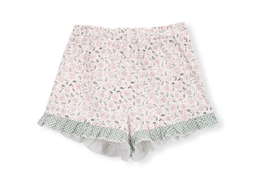 Short Pink and Green Flowers &amp;amp; Green Vichy