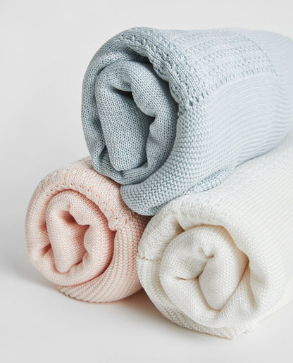 Perlé Cotton Eco White Shawl 