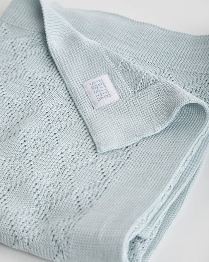 Blue Cotton Perlé Blanket