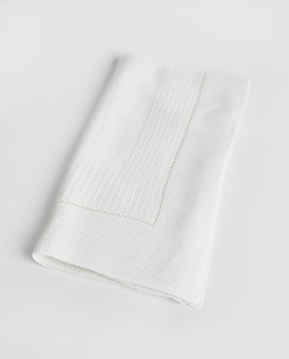 Perlé Cotton Eco White Shawl 