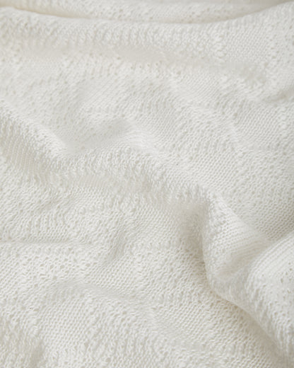 Manta Perlé Algodón Eco White