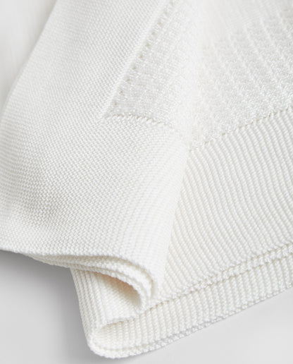 Perlé Cotton Eco White Shawl 