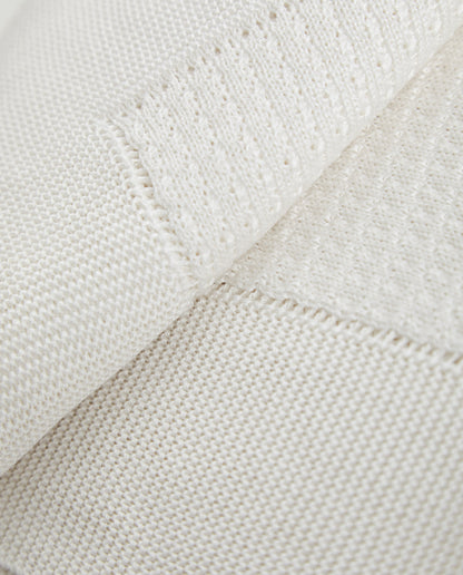 Perlé Cotton Eco White Shawl 