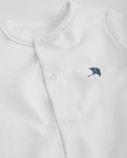 Pijama Bebé Blanco Corto Personalizable