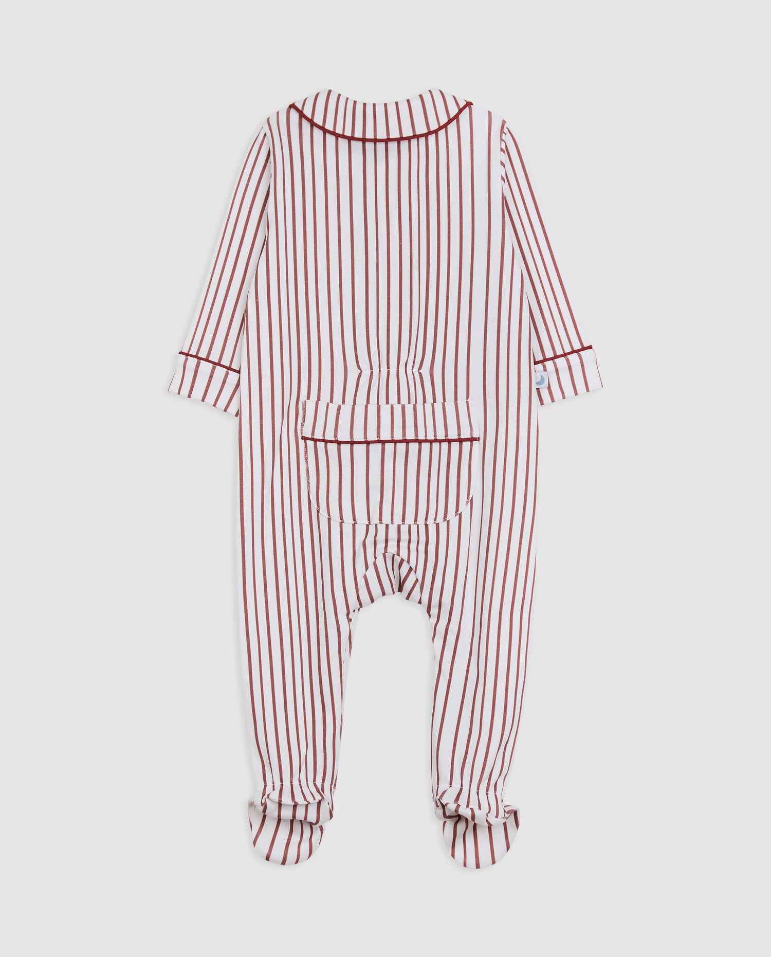 Pyjama bébé rayé bordeaux