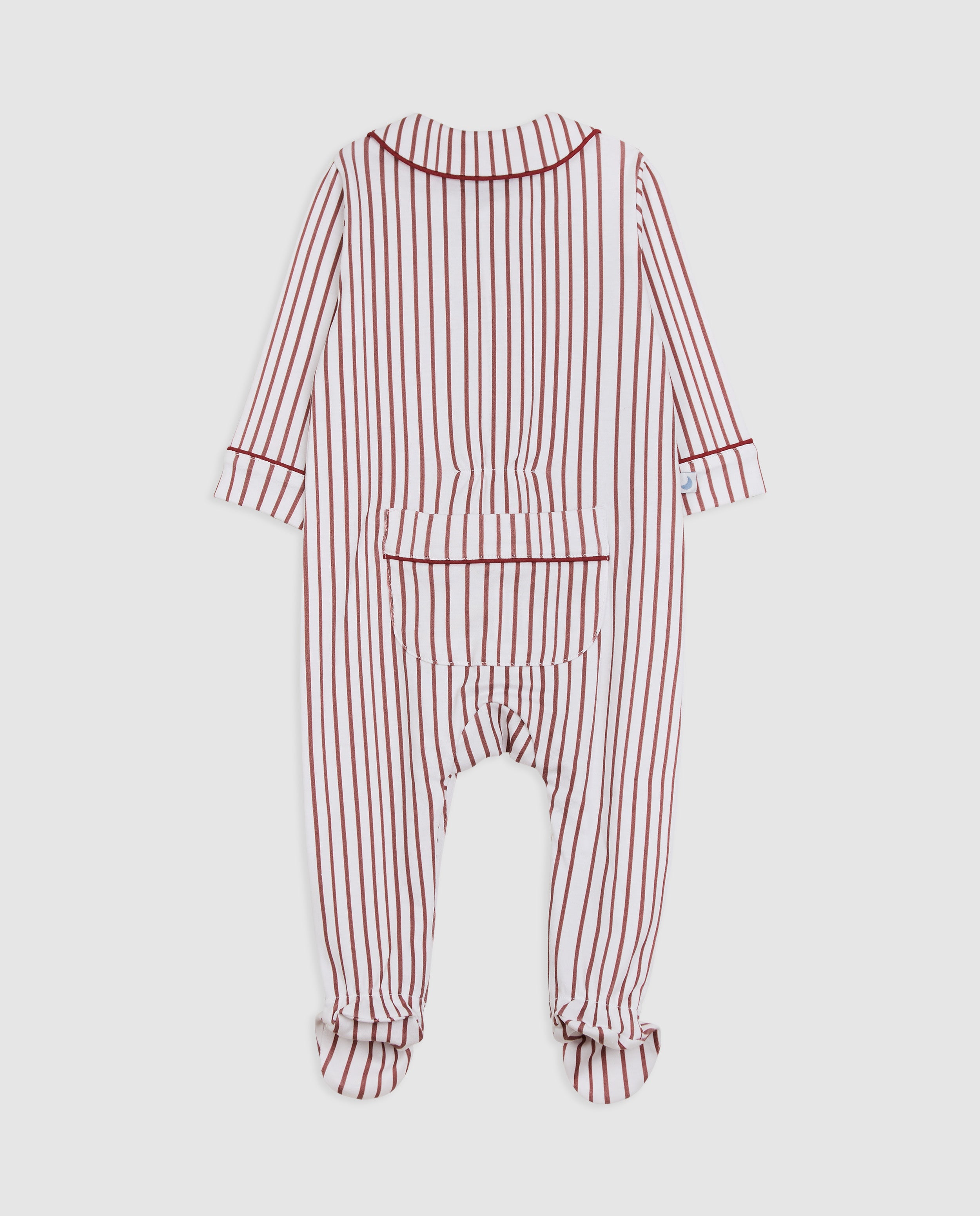 Pyjama bébé rayé bordeaux