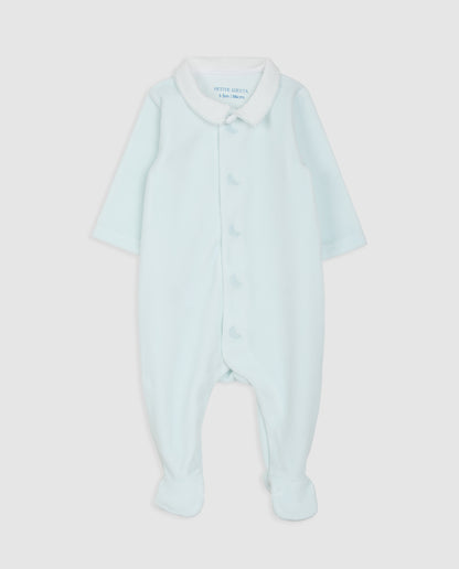 Pyjama bébé en velours bleu