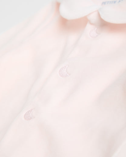 Pyjama bébé en velours rose